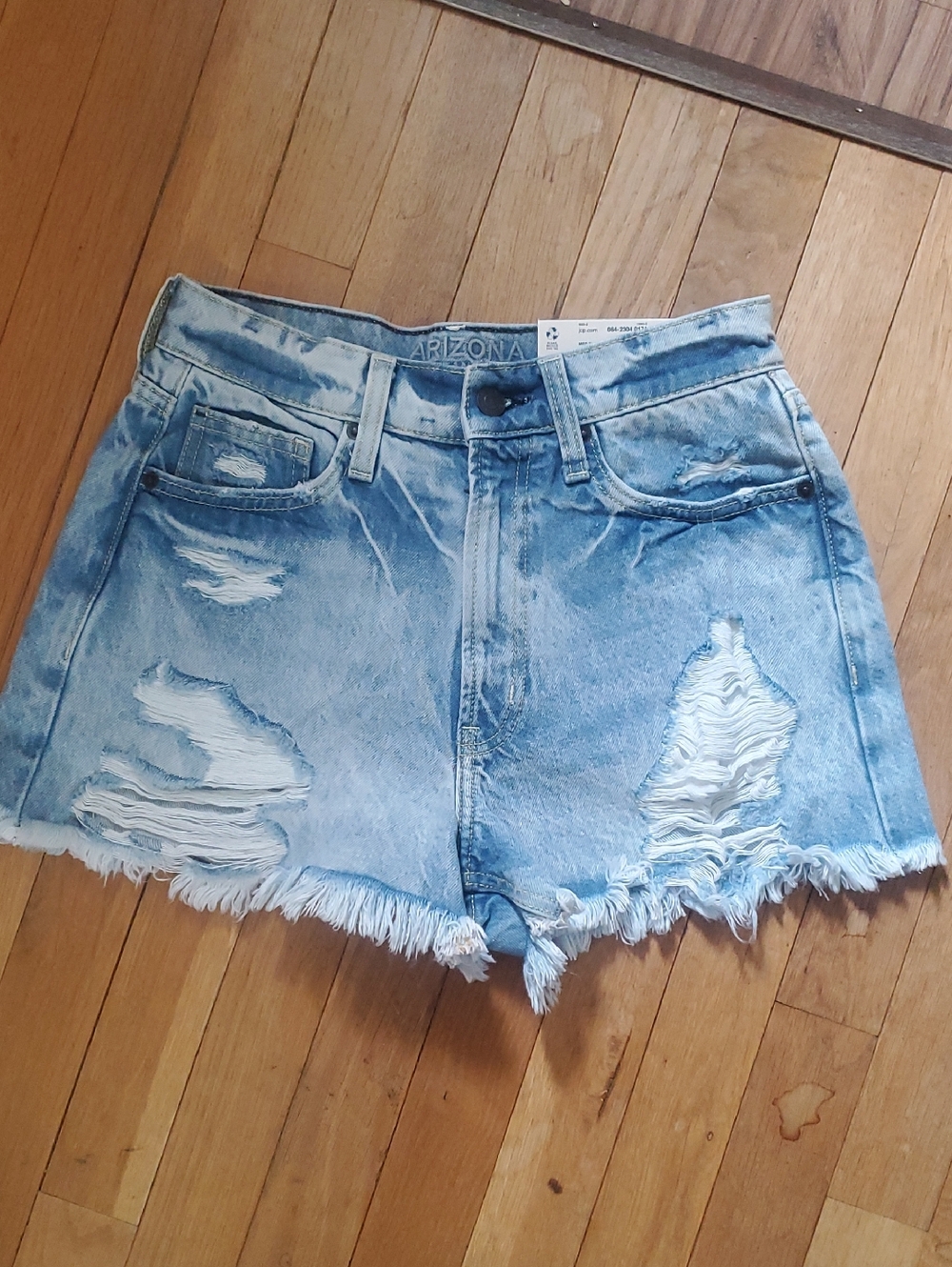 Arizona Jean Company Light Blue Ripped Frayed Denim Shorts